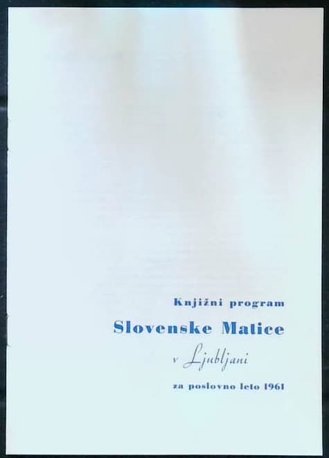 Knjižni program Slovenske Matice v Ljubljani